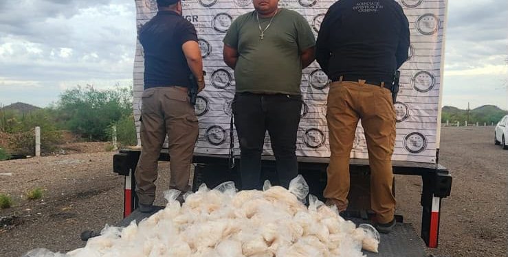 Asegura Mesa Estatal de Seguridad alrededor de 200 kilogramos de metanfetamina en Caborca