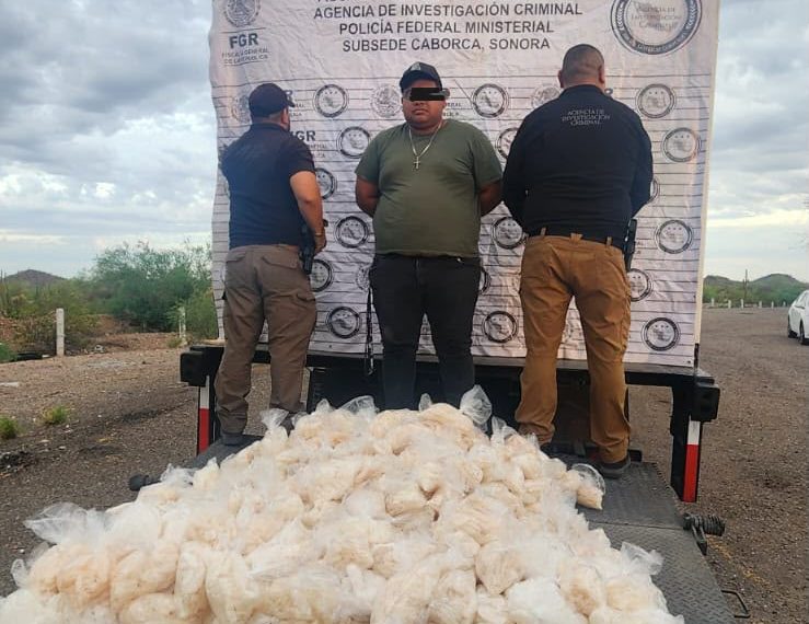 Asegura Mesa Estatal de Seguridad alrededor de 200 kilogramos de metanfetamina en Caborca