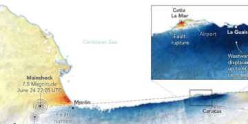 Los terremotos en Venezuela desplazaron la tierra hasta 60 centímetros en Caracas, revela la NASA