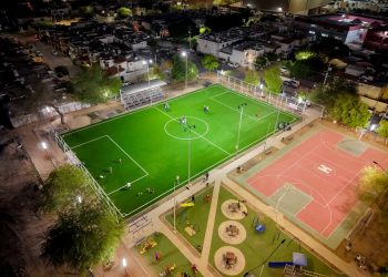 Moderniza Gobierno de Hermosillo alumbrado del Parque Deportivo Los Portales
