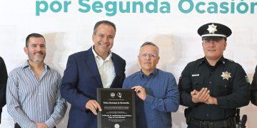 Reconoce Toño Astiazarán preparación de la Policía Municipal con certificación por segunda ocasión de CERTIPOL