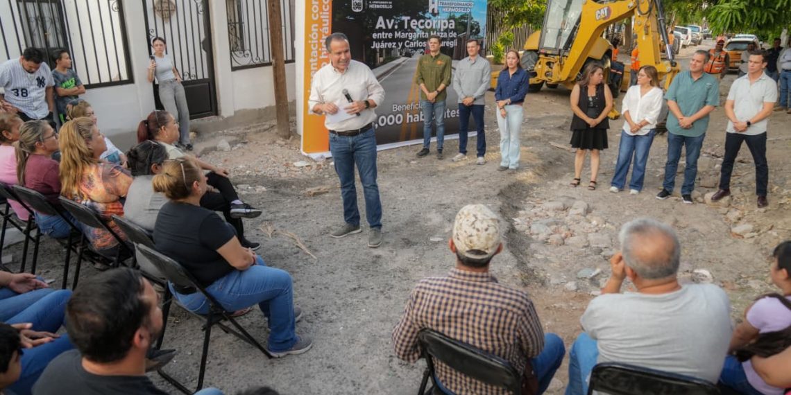 Cumple Toño Astiazarán a más de 6500 vecinos de la Solidaridad con rehabilitación de calle Tecoripa