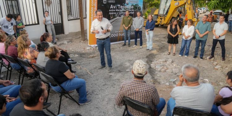Cumple Toño Astiazarán a más de 6500 vecinos de la Solidaridad con rehabilitación de calle Tecoripa
