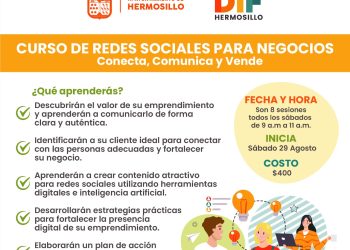 Aprende a manejar redes sociales para negocios con curso de verano de DIF Hermosillo