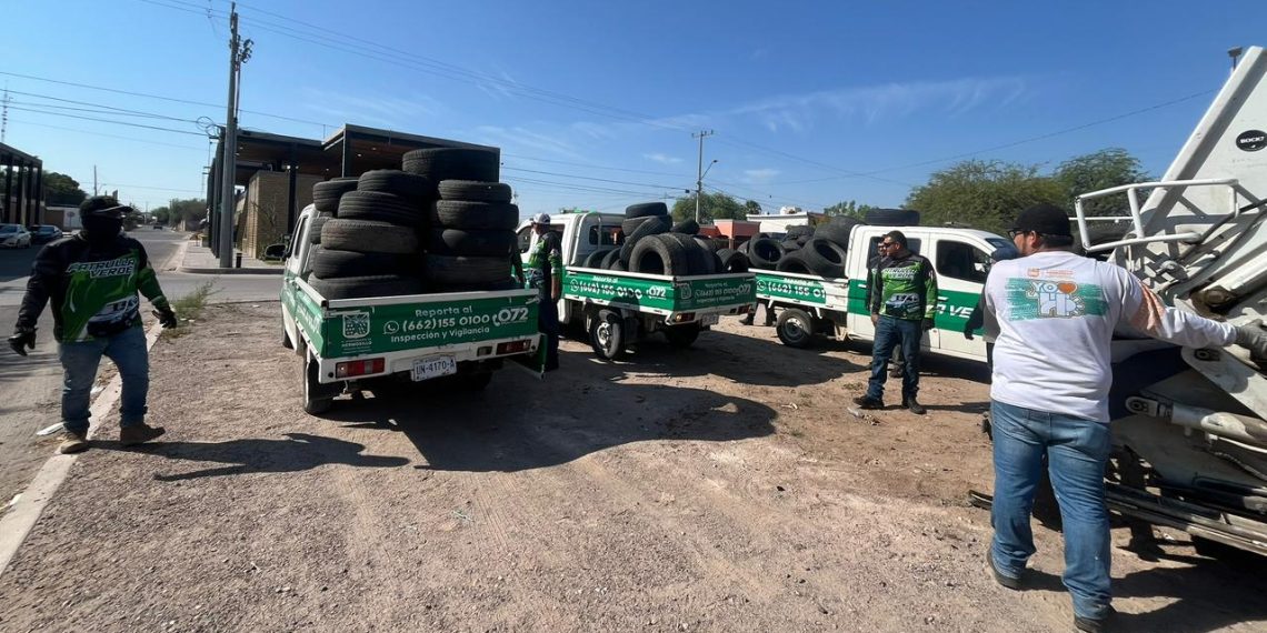 Retira Gobierno Municipal 532 neumáticos en desuso con el Llantatón realizado en Las Minitas