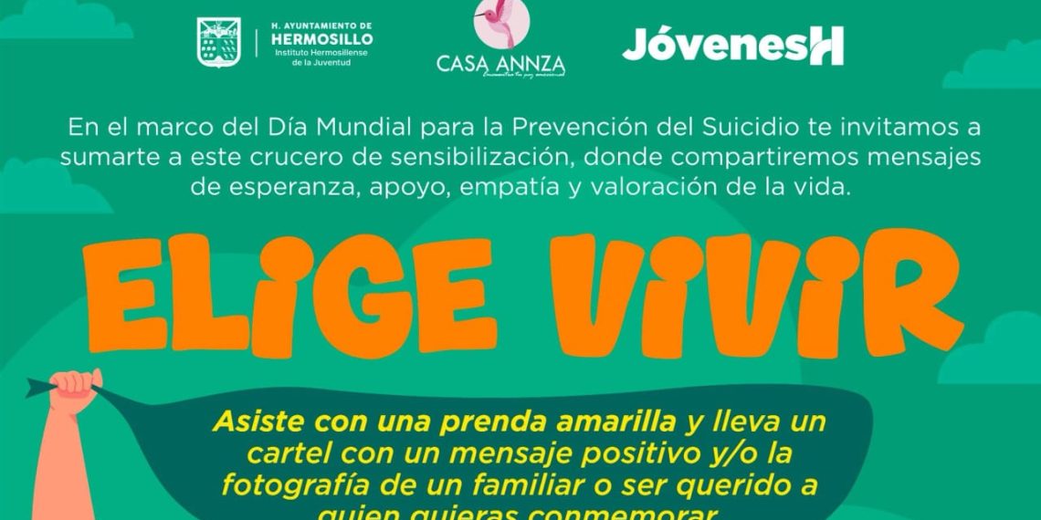 Invitan a hermosillenses a sumarse al crucero “Elige Vivir” por la prevención del suicidio