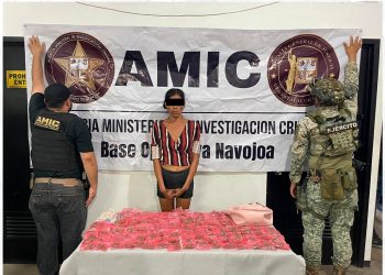 Capturan AMIC y DEFENSA a mujer con narcótico marihuana en Navojoa