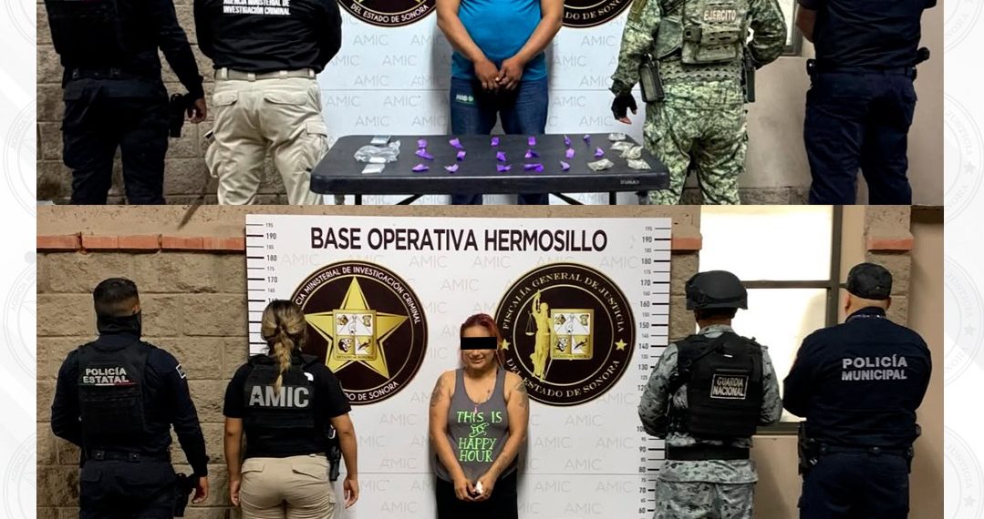 Dos cateos coordinados por AMIC en Hermosillo dejan dos detenidos y 50 envoltorios con narcótico asegurados