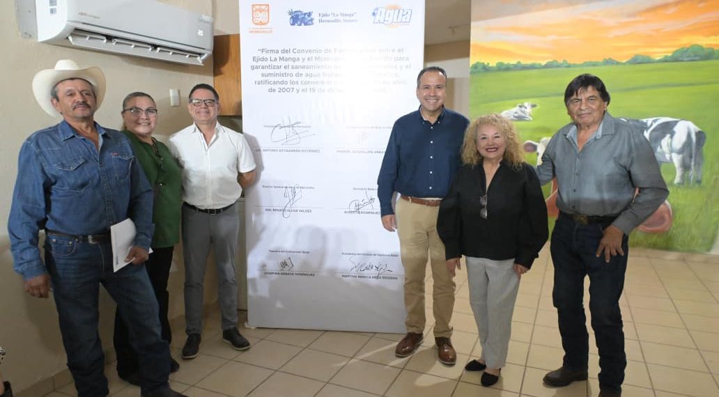 Acuerdan Toño Astiazarán y ejidatarios de La Manga suministro de agua tratada para actividades productivas