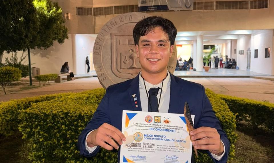 Estudiante de Cobach Sonora obtiene reconocimiento en Modelo de Naciones Unidas de la Universidad de Sonora